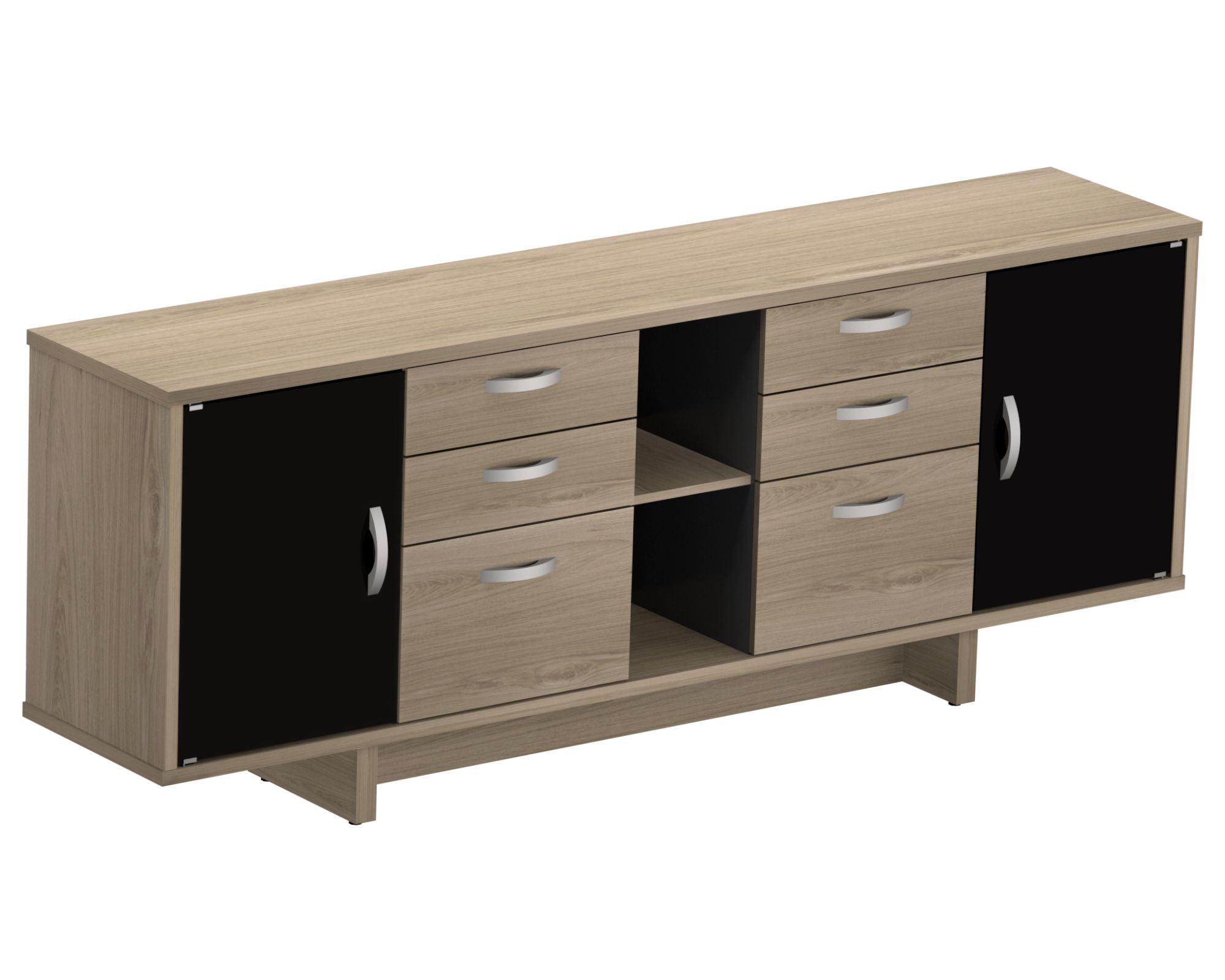 Armário Credenza 3 Gavetas Duplo